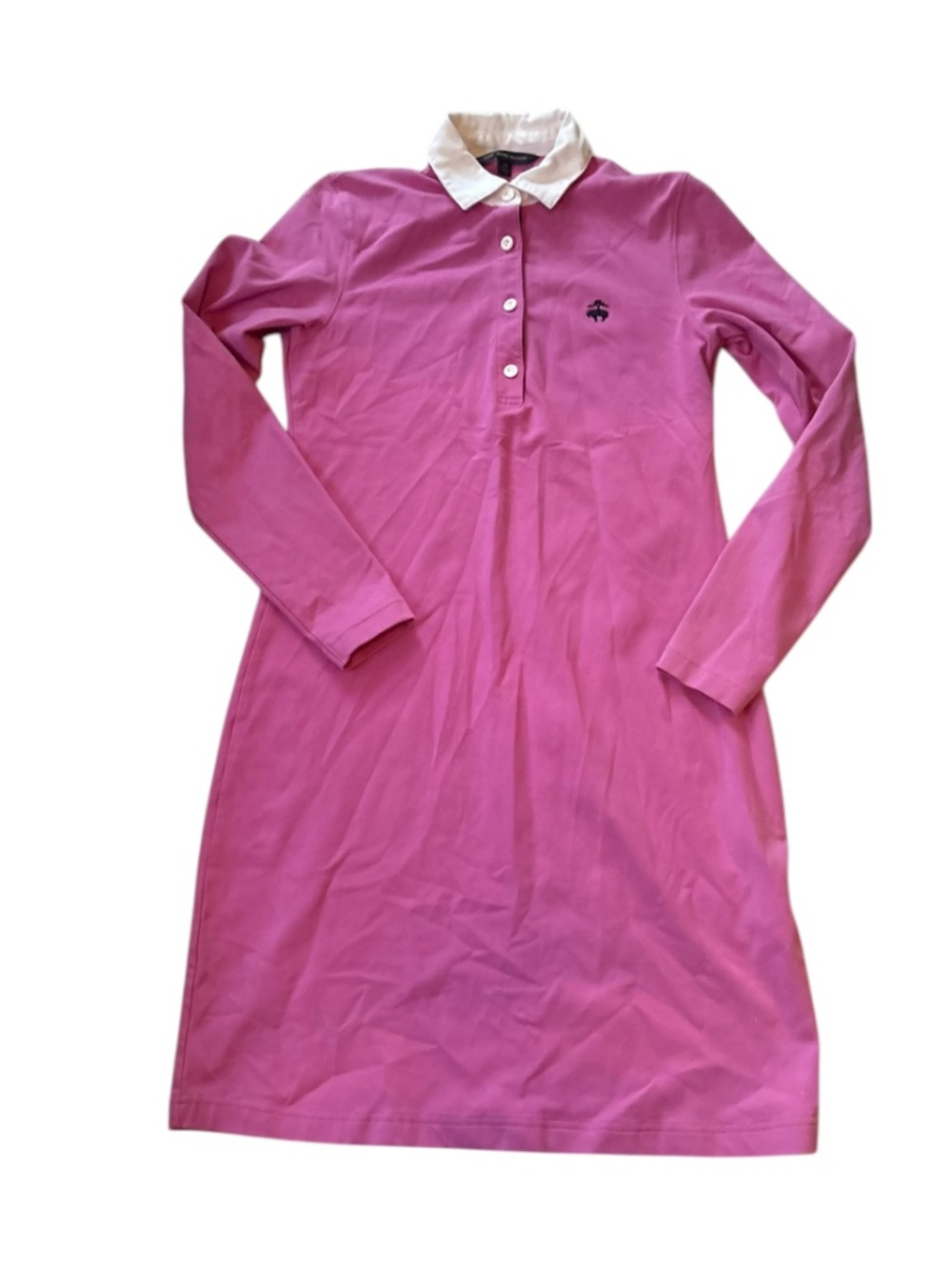 Brooks Brothers women's long-sleeve polo style dress in pink